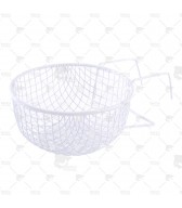 Portanido Rejilla Metálica 10cm Blanco Sisal Fibre: Portanido interior en forma de cesto para tus aves